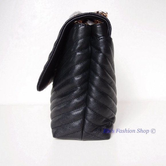 NWT Rebecca Minkoff Edie Medium Shoulder Crossbody Bag BLACK Gold AUTHENTIC - Picture 8 of 15